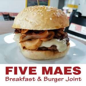 Five Maes Burger Restaurant BoxAd
